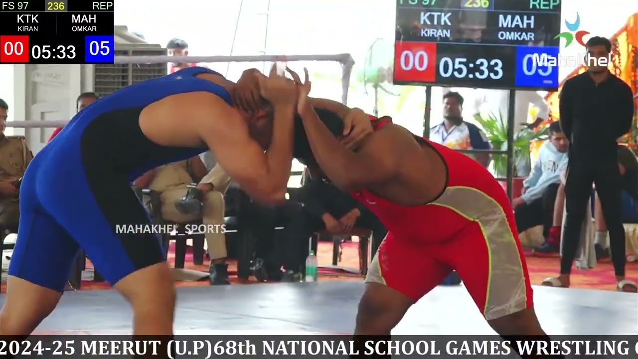 FS 97 KG | 234 |  KTK KIRAN HANAGOJI VSMAH OMKAR SHINDE | 68th NATIONAL SCHOOL WRESTLING CHAMPIONSHI