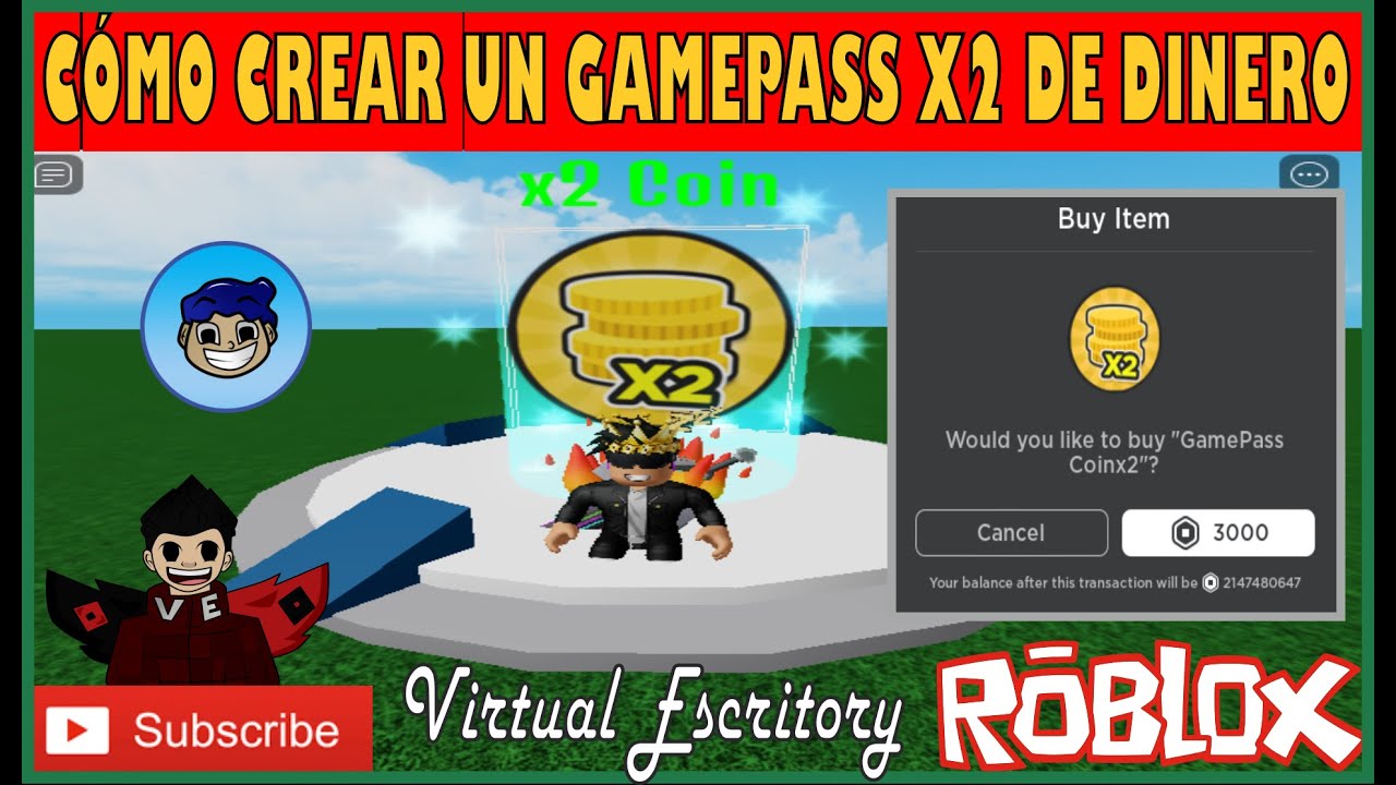 CÓMO HACER UNA GAMEPASS x2 DE DINERO - ROBLOX STUDIO TUTORIAL - YouTube