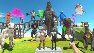 FPS Avatar Rescues Venom and Kratos and Parkour Fights Godzilla - Animal Revolt Battle Simulator