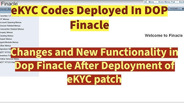 Deployment of eKYC Codes Patch in DOP Finacle | New Functionality & Changes #postoffice