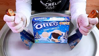 OREO snowy ice cream rolls street food - ايس كريم رول أوريو