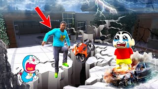 GTA 5 | Franklin & Doraemon Survived Earthquake & Lost His House With Shinchan In GTA