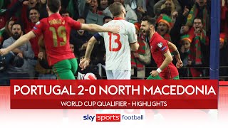 Bruno brace sends Portugal to the World Cup! | Portugal 2-0 North Macedonia | Highlights