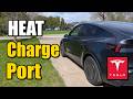 How to Heat Tesla Charger Port - Ice / Snow/ Cold Tutorial