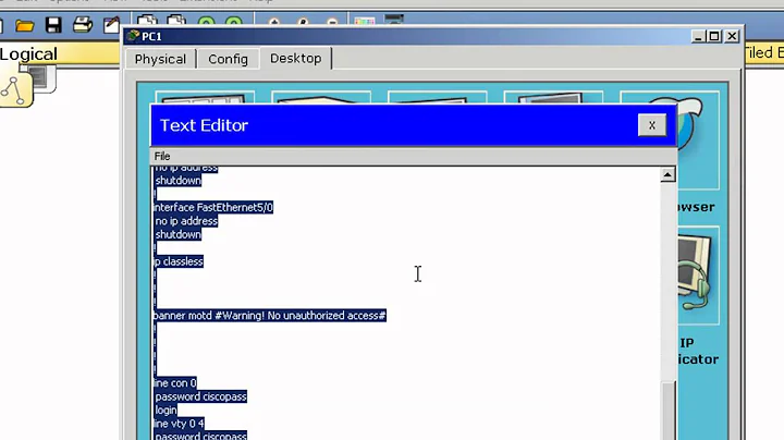 Restore a config file from a text file in Packet Tracer - Cisco CCNA