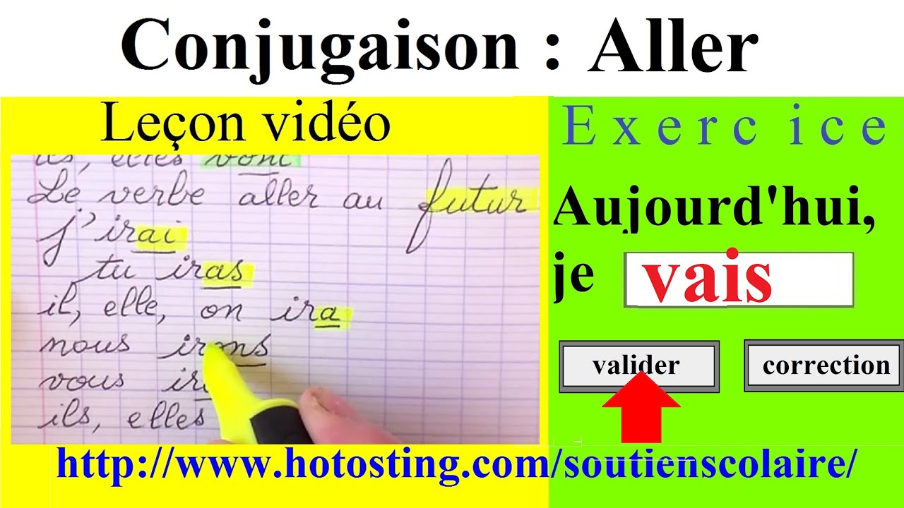 Verbe Conjuguer à L imparfait Conjugaison Français simple du verbe aller à l'imparfait, présent et futur  - YouTube