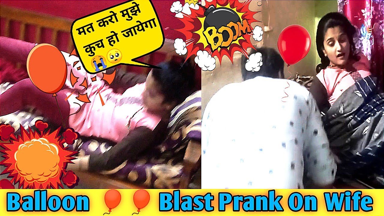 Balloon 🎈🎈 Blast prank On Wife ||prank funny || @Badmashcouple