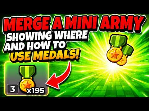 MERGE A MINI ARMY SHOWING WHERE AND HOW TO USE MEDALS