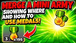 MERGE A MINI ARMY SHOWING WHERE AND HOW TO USE MEDALS screenshot 3