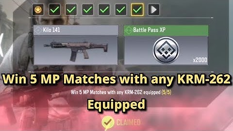 Win 5 MP Matches with any KRM-262 Equipped Complete Task