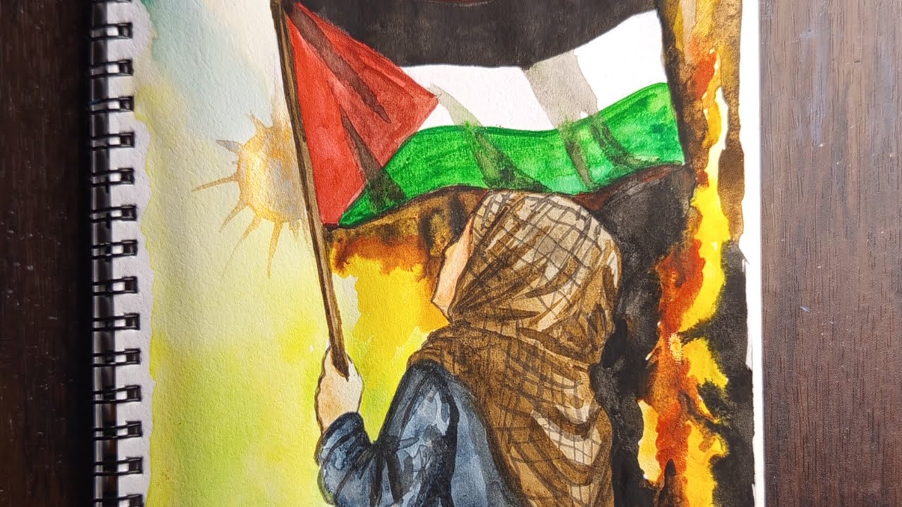 War and Peace in Palestine | Powerful Watercolor Painting  