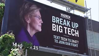 Elizabeth Warren Puts Up Billboard in Heart of Silicon Valley Calling for Big Tech Breakup