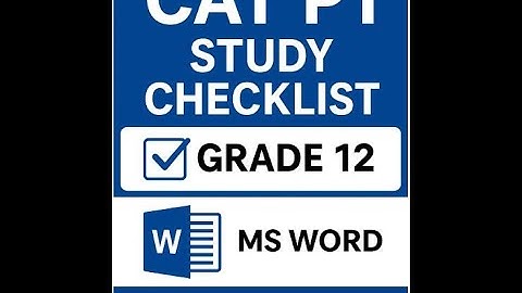 CAT P1 MS WORD STUDY CHECKLIST -SIRANTWI EDUCATION