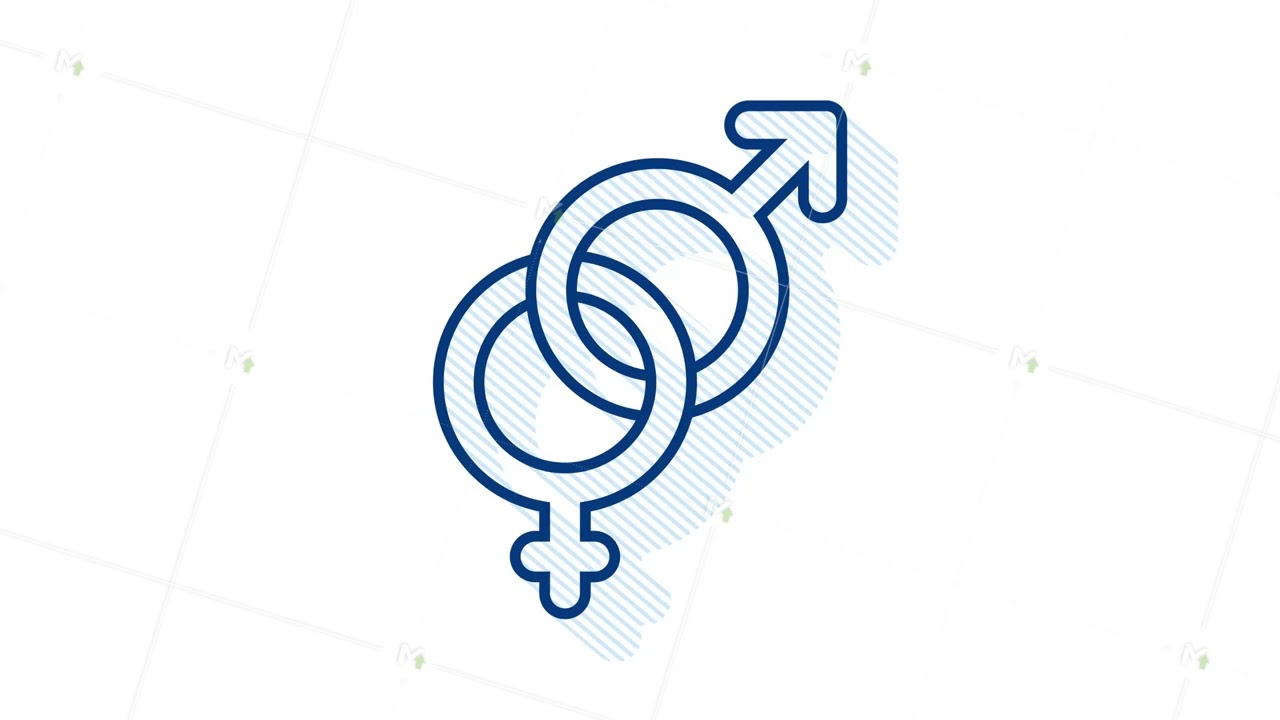 Men and women symbol. Gender icon. Motion graphics.