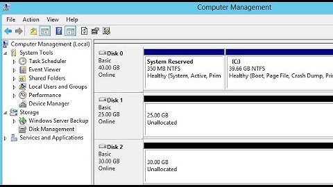 Configure Disks in Windows Server 2016
