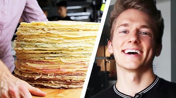 100-Layer Giant Crepe Cake Challenge: Behind Tasty