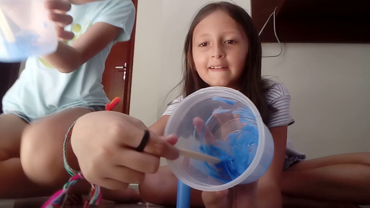 Testando cola colorida para slime