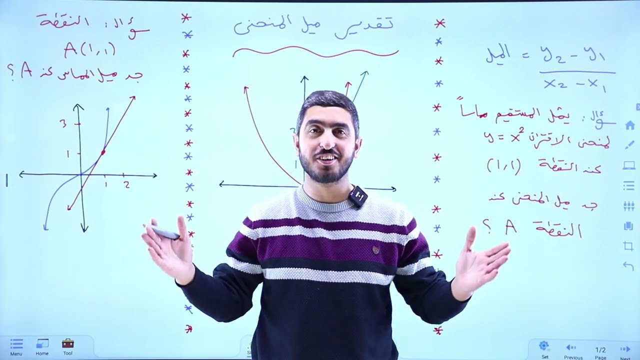 تقدير ميل المنحنى || الرياضيات || الصف العاشر || أ. راشد الفاعوري