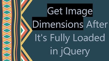 Get Image Dimensions After It