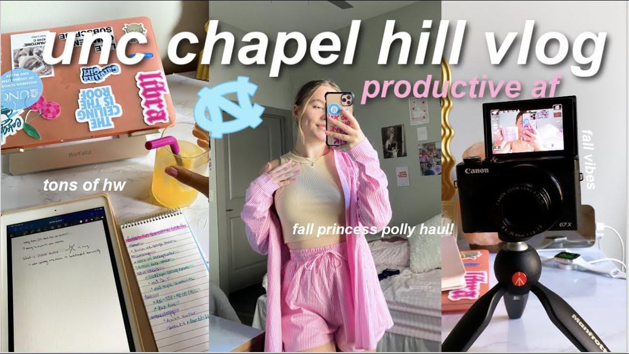 PRODUCTIVE UNC CHAPEL HILL VLOG | fall princess polly haul, lots of hw, grocery haul!
