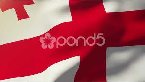 Georgia Flag Waving In The Wind. Looping Sun Rises Style. Animation Loop