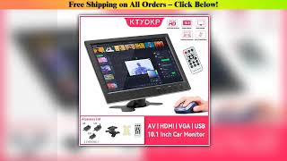 Ktydkp 10.1 Car Monitor Lcd Hd Digital Screen Hdmi Vga Usb Bnc Av 2 Channel Video Input Security