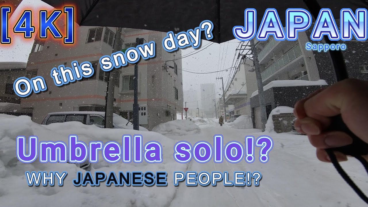 【4K】 solo walking / No umbrellas on snow days / Sapporo Japan
