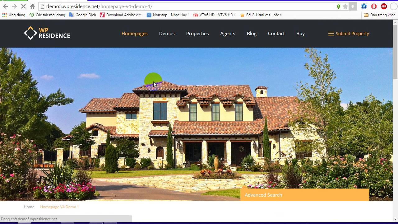 Mẫu M4 demo residence xây dựng website bất động sản