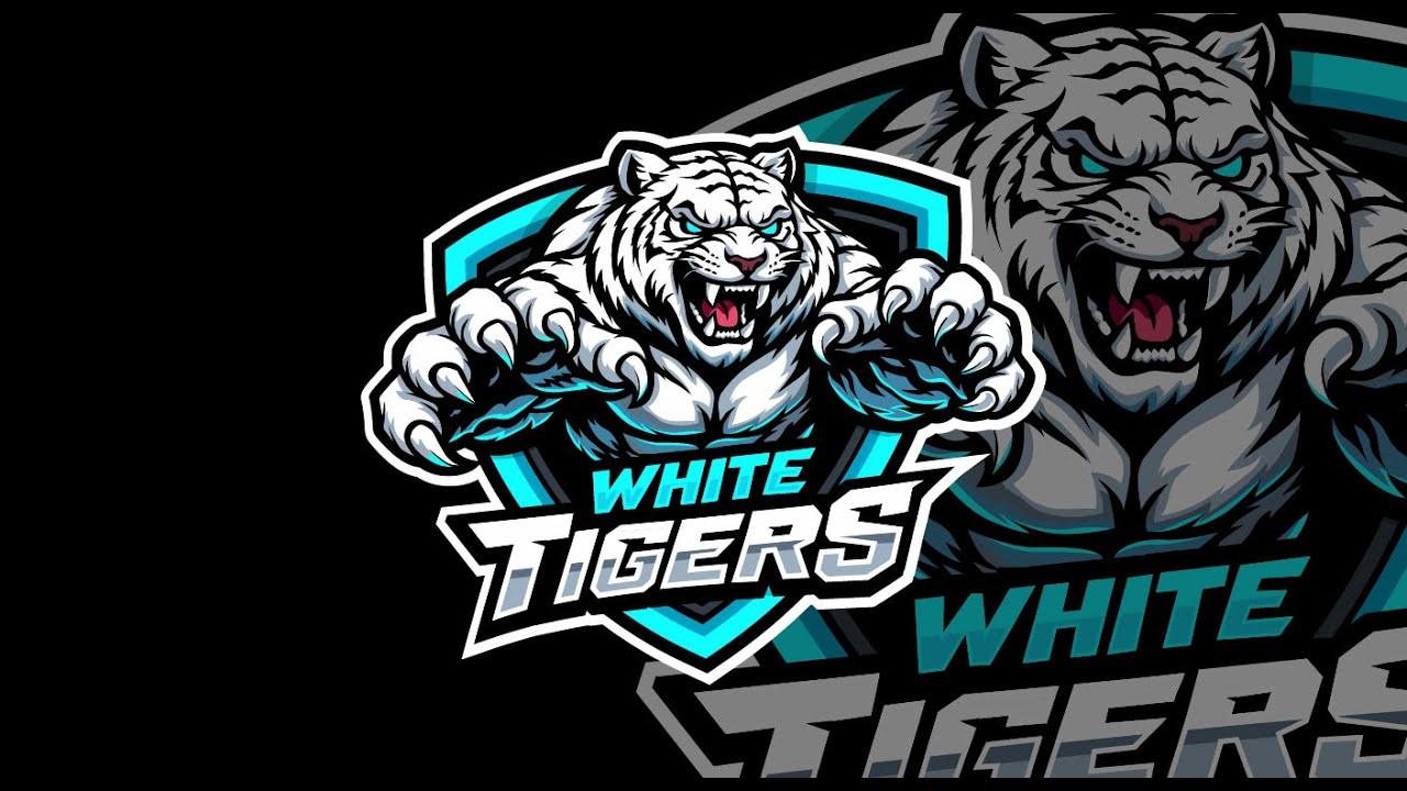 white tigers logo  - speed art using dobel illustrator