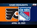 NHL Game Highlights | Flyers vs. Rangers – Apr. 22, 2021