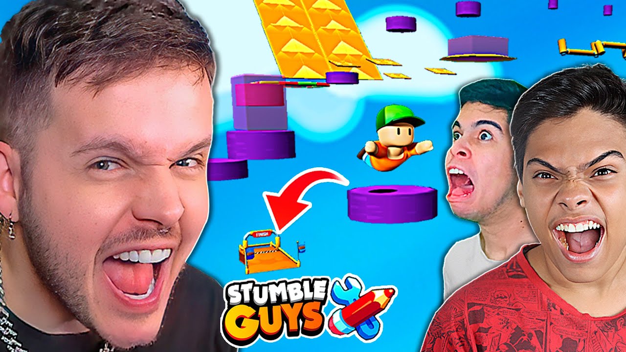 😱 DESAFIEI YOUTUBERS a zerarem o MEU MAPA no STUMBLE GUYS! (IMPOSSIBLE UP!) 🔥 ‹ KHORTEX ›