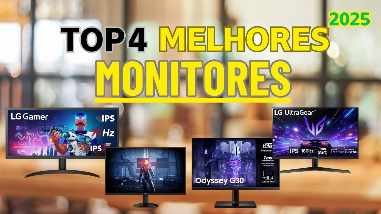 4 MONITORES com melhor CUSTO BENEFÍCIO em 2025 - YouTube