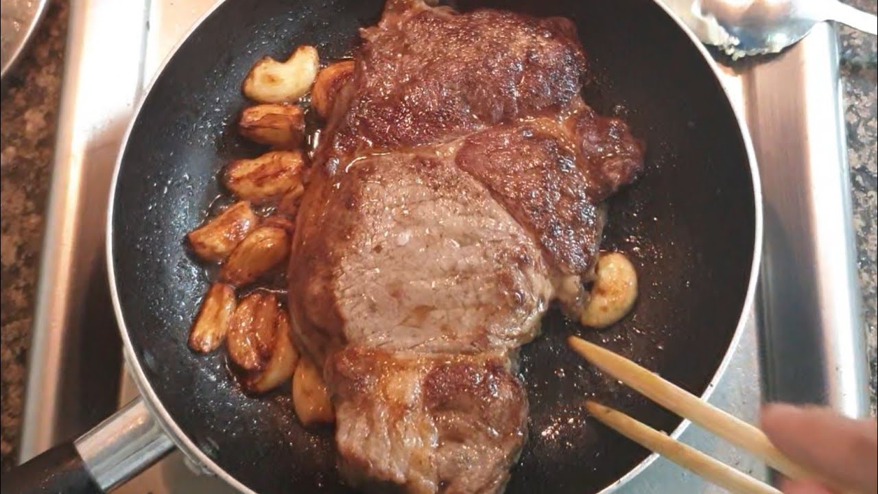 How To Cook Juicy Rib Eye Steak Perfectly using Frying Pan Medium