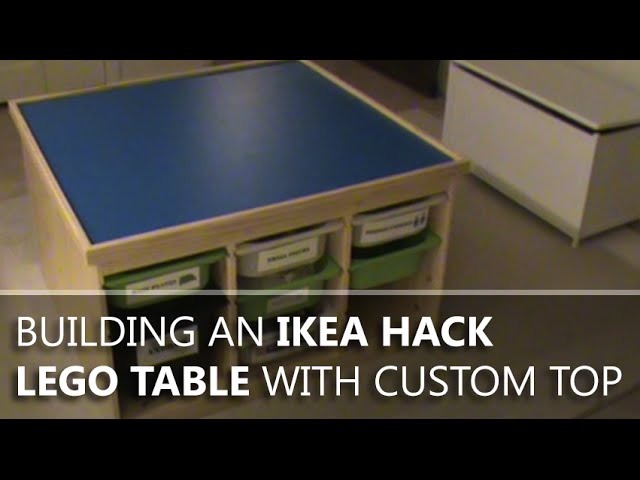 I built a LEGO table for my 4 year old son with 2x IKEA trofast and a cut  table top. : r/lego
