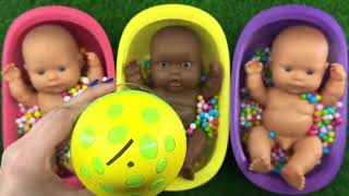 4 Minutes Satisfying with Full of 3 Rainbow BathTubs Candy with M&M's & Magic Slime Cutting Video 22