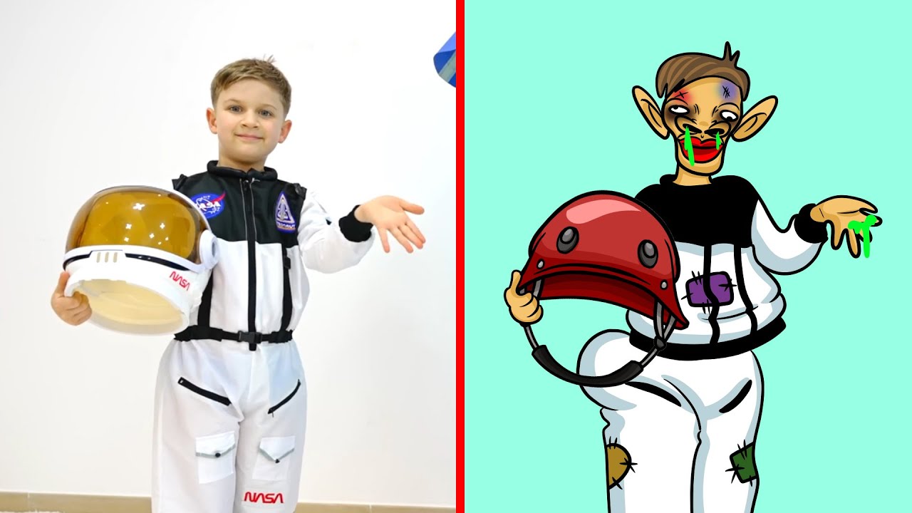 Диана и Рома знакомятся с профессиями для детей | забавный мем-рисунок