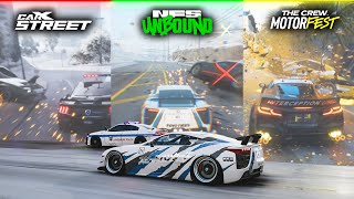 Police Pursuit Comparison Carx Street Vs Nfs Unbound Vs The Crew Motorfest