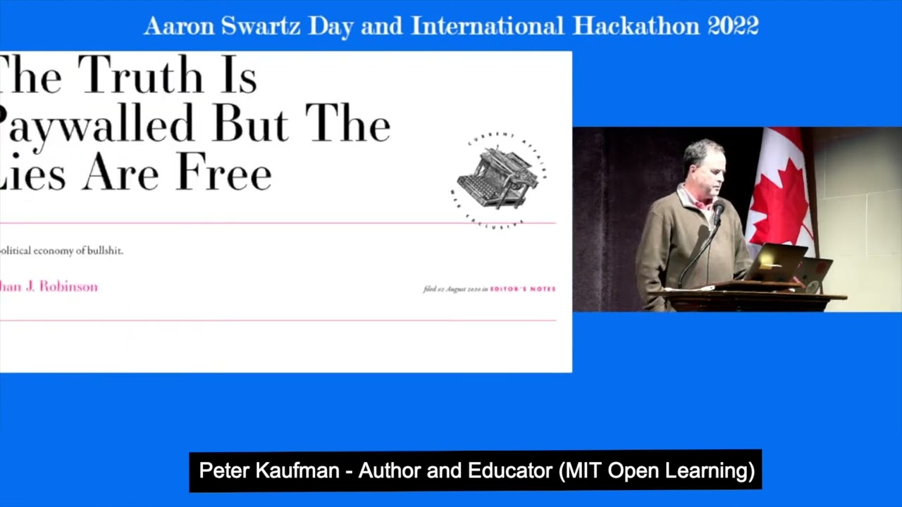 Peter Kaufman - Aaron Swartz Day 2022