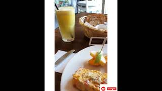 Egg Omelette With Apple Juice Healthy Breakfast