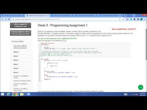 Problem Solving Through Programming In C NPTEL Week 5 Assignment