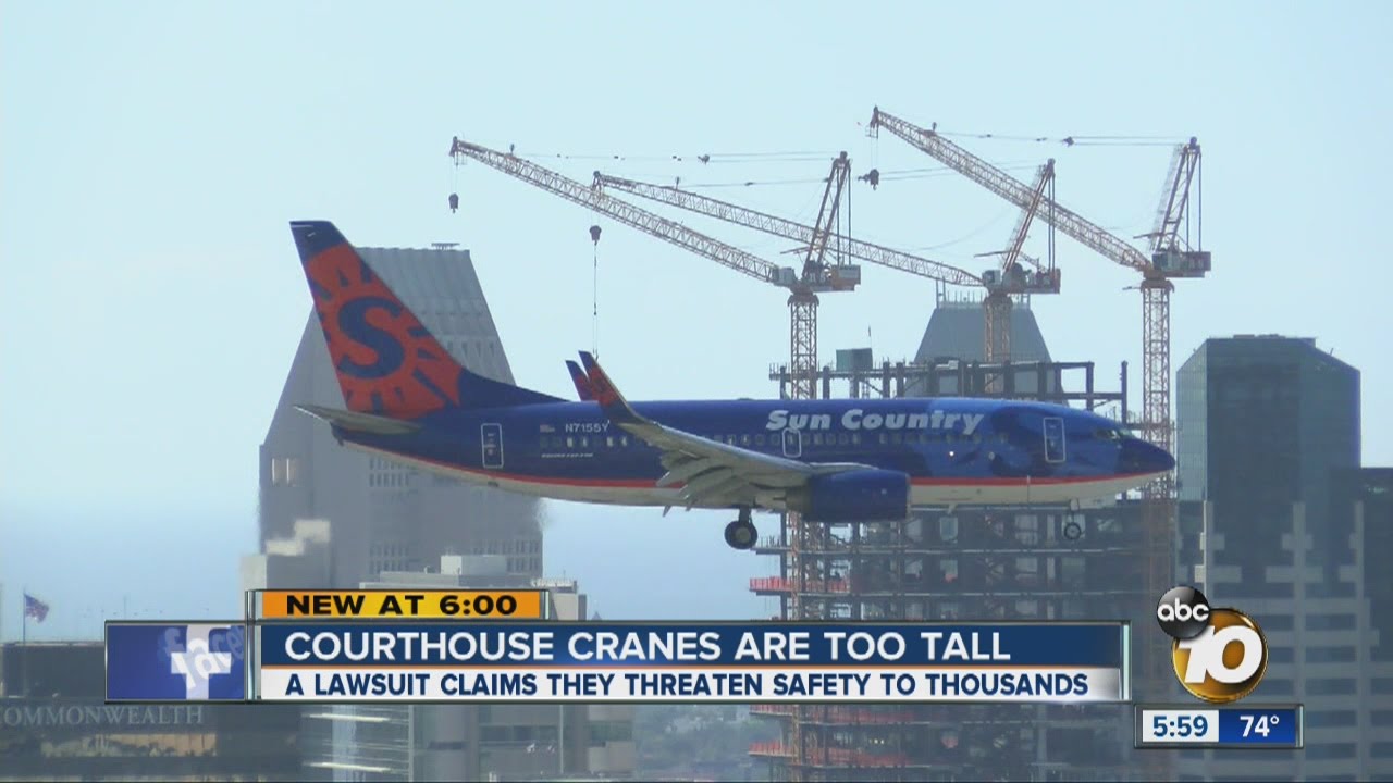 Lawsuit: 3 downtown SD cranes are too tall