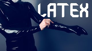 Putting on Black Rubber Gloves with Rubber Shirt - YouTube