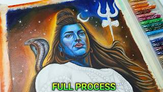 Sawan Special Drawing Easy, Mahadev Easy Drawing Step By Step, Oil Pastel Tutorial #howtodraw