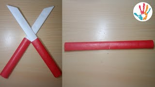 How to make paper knife || MAKING A DOUBLE-SIDED KNIFE FROM PAPER || Creative Craft By Dharshan