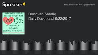 Daily Devotional 9/22/2017