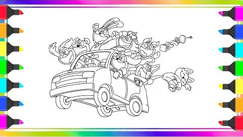 SMILING CRITTERS Coloring Pages Car Ride-Coloring Poppy Playtime Chapter 3 Characters Step by Step