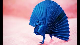 Origami peacock by Akira Yoshizawa