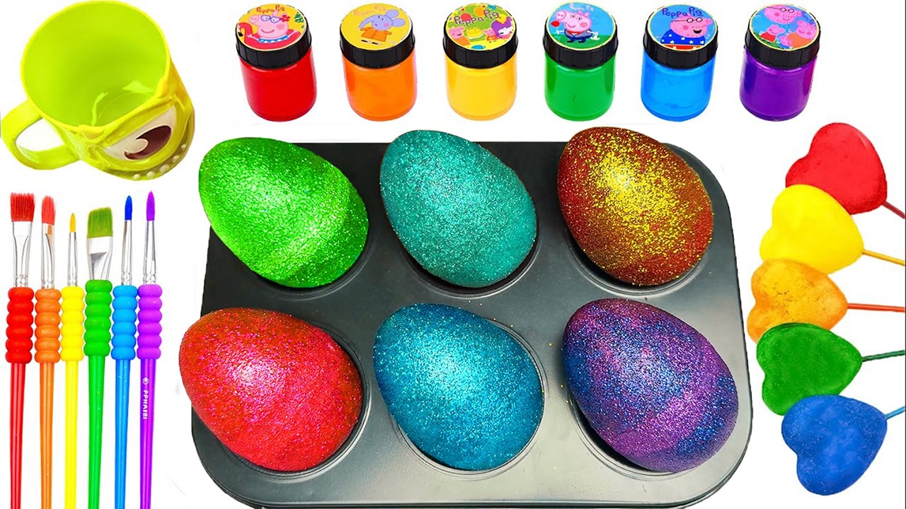 Fun Satisfying Video | DIY How to Make Giant Rainbow Eggs Mixing Sprunki Glitter Slime Cutting ASMR