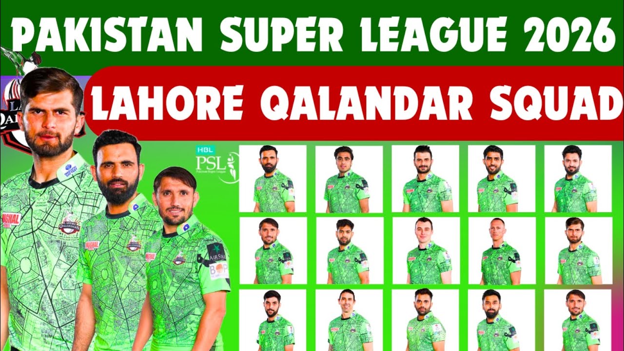 Lahore Qalandars squad for PSL 2026| PSL 2026 Lahore Qalandars Squad | Pakistan Super League 2026 ll