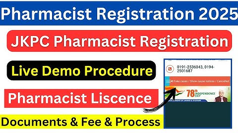 J&K Pharmacist Registration Kaise Kre JK Pharmacy Counsel Me 2024 Complete Procedure Step By Step